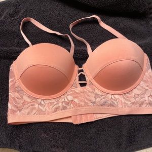 Rachel Rachel Roy 36B Push-Up Bra Lingerie W/ Underwire orange lace